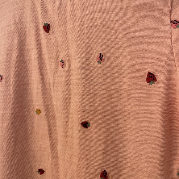 LOFT Petits Peach Sweater XXSP Strawberry Heart Embroidered Cottagecore Preppy - Picture 13 of 16